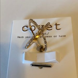 Covet Gold Plated Criss Cross Ring Size 8